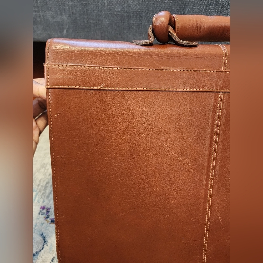 Vintage 1907 Brown 100% Leather Briefcase - Picture 12 of 15
